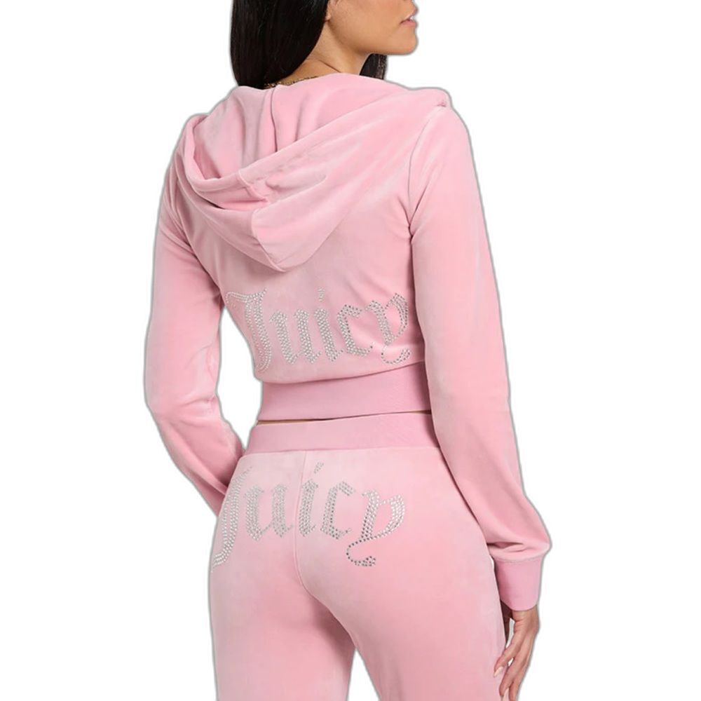 NWT JUICY COUTURE PINK EMBELLISHED VELOUR BLING TRACK SET